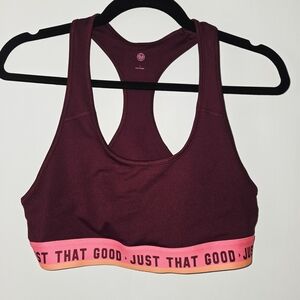 SO Kohl’s Maroon Racerback Sports Bra - "Just That Good" Size L